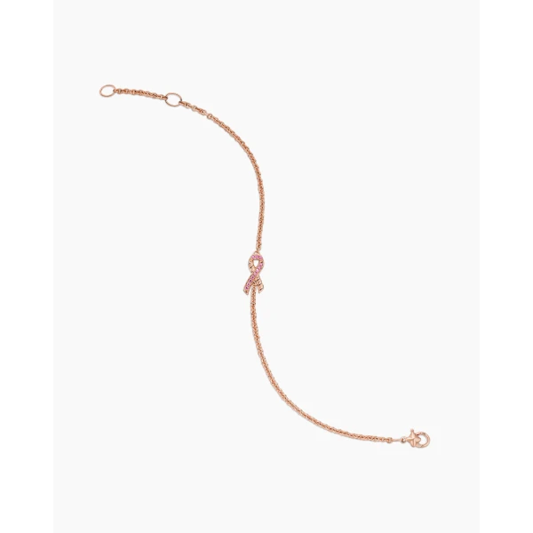 David Yurman Cable Collectibles® Ribbon Chain Bracelet in 18K Rose Gold with Pavé Pink Sapphires, 15mm, view 4