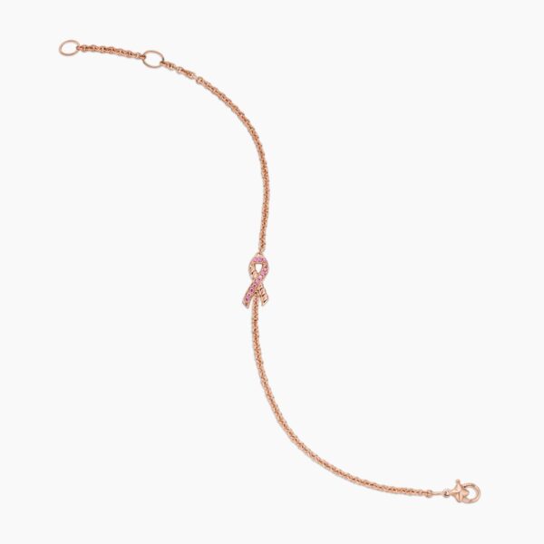on-model styling shot|David Yurman Cable Collectibles® Ribbon Chain Bracelet in 18K Rose Gold with Pavé Pink Sapphires