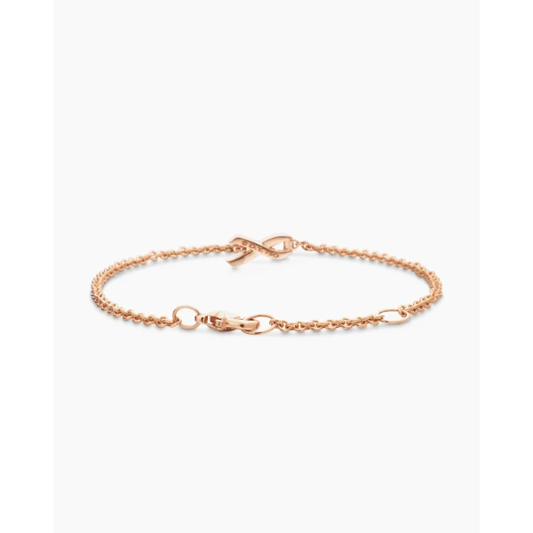David Yurman Cable Collectibles® Ribbon Chain Bracelet in 18K Rose Gold with Pavé Pink Sapphires, 15mm, view 5