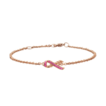 David Yurman Cable Collectibles® Ribbon Chain Bracelet in 18K Rose Gold with Pavé Pink Sapphires