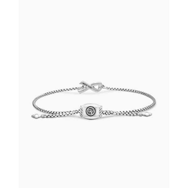 David Yurman Cable Collectibles® Ribbon Chain Bracelet in Sterling Silver with Pavé Pink Sapphires, 1.5mm, view 4