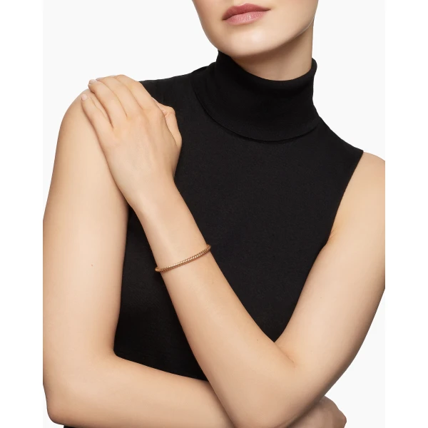 David Yurman Cable Flex® Bracelet in 18K Rose Gold, 4mm, view 2