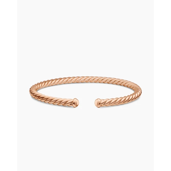 David Yurman Cable Flex® Bracelet in 18K Rose Gold, 4mm, view 4