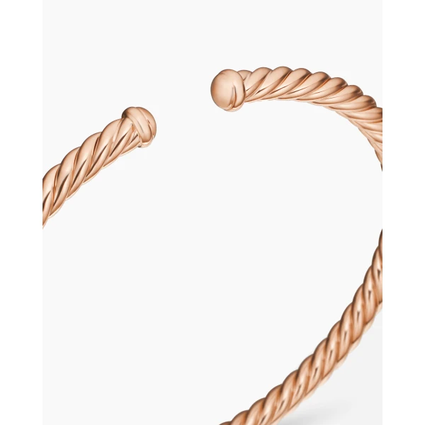 David Yurman Cable Flex® Bracelet in 18K Rose Gold, 4mm, view 5