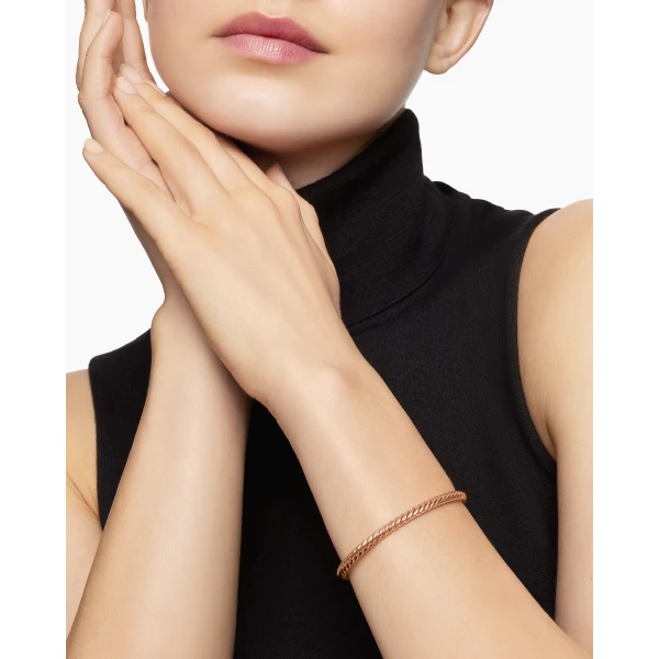 David Yurman Cable Flex® Bracelet in 18K Rose Gold, 4mm, view 7