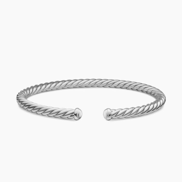 on-model styling shot|David Yurman Cable Flex® Bracelet in 18K White Gold