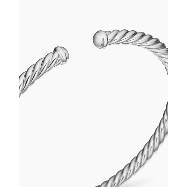 David Yurman Cable Flex® Bracelet in 18K White Gold, 4mm, view 5