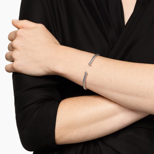 4mm in Silver – front view of authentic Cable Bracelets at Coveti|David Yurman Cable Flex® Bracelet in Sterling Silver