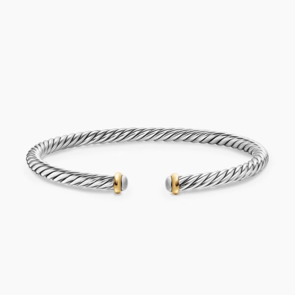 on-model styling shot|David Yurman Cable Flex® Bracelet in Sterling Silver with 14K Yellow Gold