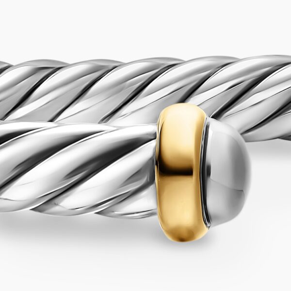 signature twisted-helix detail|David Yurman Cable Flex® Bracelet in Sterling Silver with 14K Yellow Gold