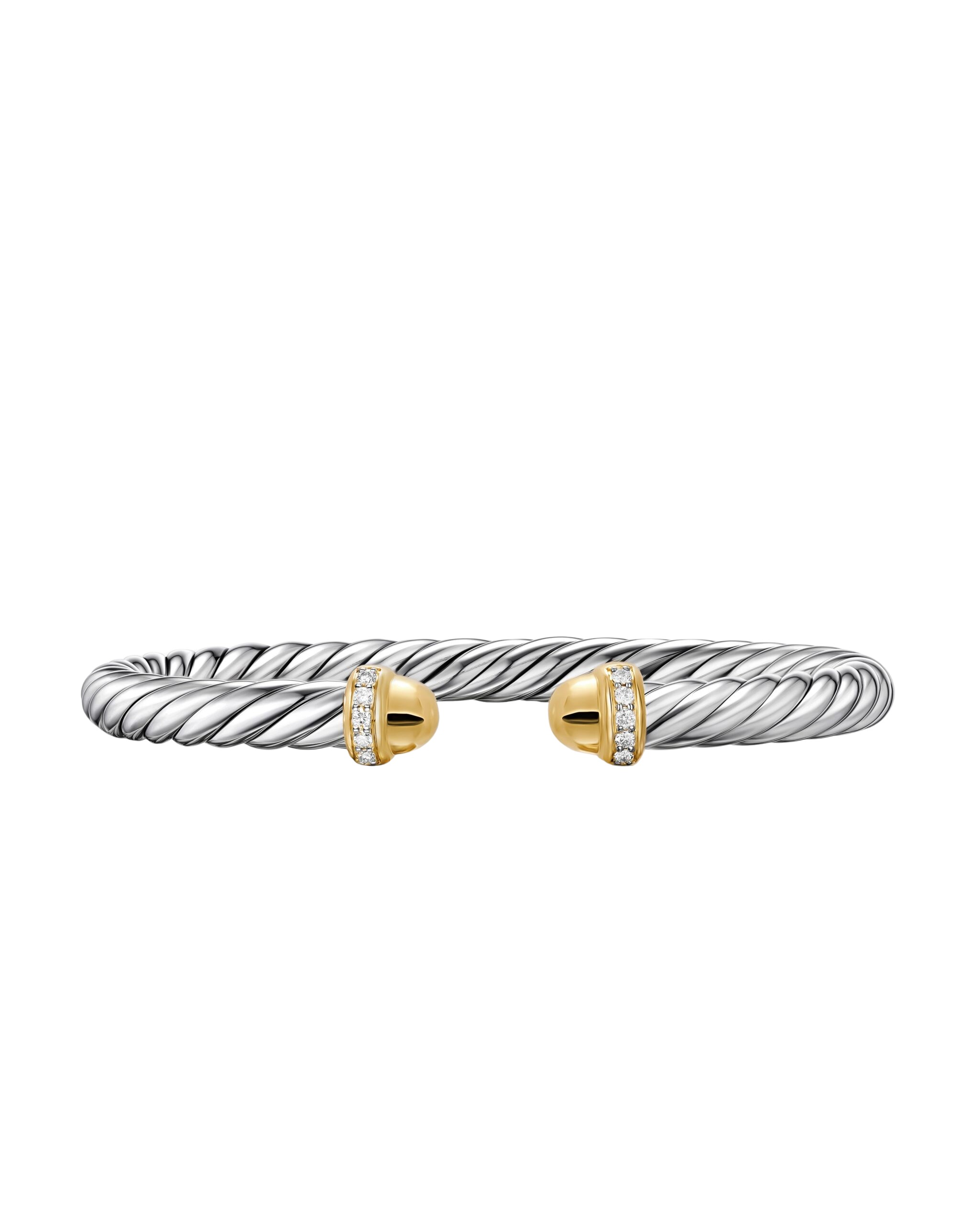 David-Yurman-Cable-Flex®-Bracelet-in-Sterling-Silver-with-14K-Yellow-Gold-Domes-and-Diamonds-6mm-coveti-scaled36451_nobg David Yurman Cable Flex® Bracelet in Sterling Silver with 14K Yellow Gold Domes and Diamonds