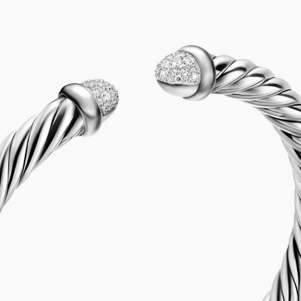 on-model styling shot|David Yurman Cable Flex® Bracelet in Sterling Silver with Pavé Diamond Domes