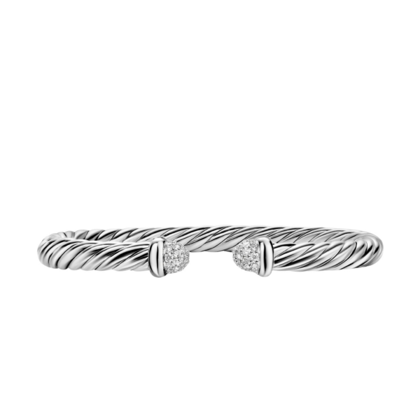 David Yurman Cable Flex® Bracelet in Sterling Silver with Pavé Diamond Domes