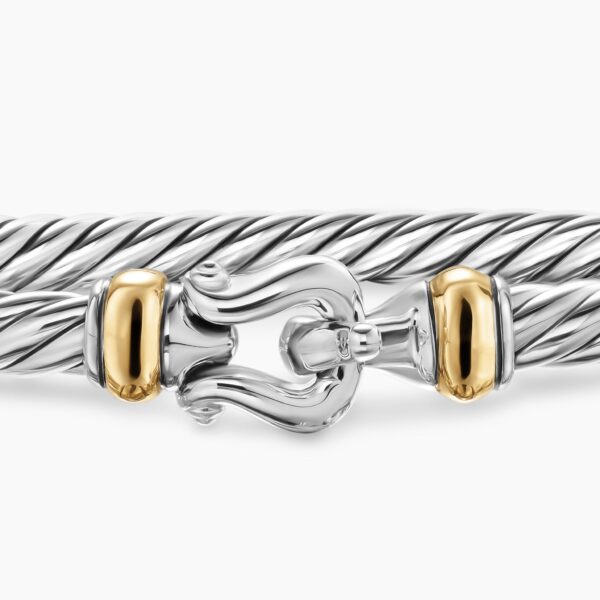 signature twisted-helix detail|David Yurman Cable Flex® Buckle Bracelet in Sterling Silver with 14K Yellow Gold