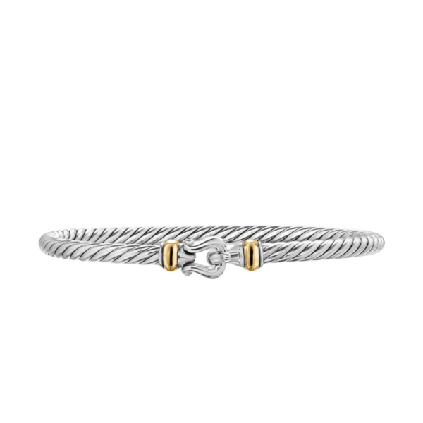 David Yurman Cable Flex® Buckle Bracelet in Sterling Silver with 14K Yellow Gold