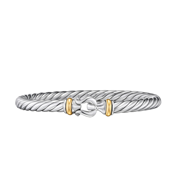 David Yurman Cable Flex® Buckle Bracelet in Sterling Silver with 14K Yellow Gold