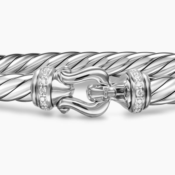 signature twisted-helix detail|David Yurman Cable Flex® Buckle Bracelet in Sterling Silver with Diamonds