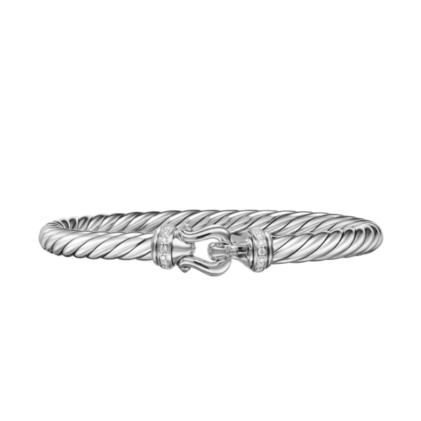 David Yurman Cable Flex® Buckle Bracelet in Sterling Silver with Diamonds