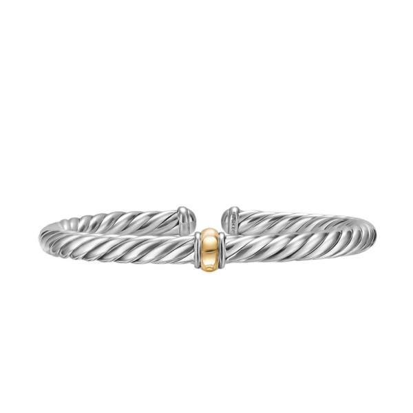 David Yurman Cable Flex® Center Station Bracelet in Sterling Silver with 14K Yellow Gold
