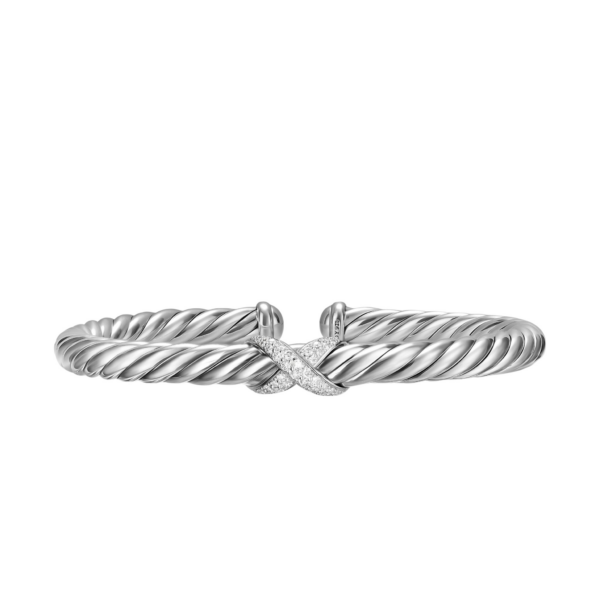 David Yurman Cable Flex® X Bracelet in Sterling Silver with Diamonds