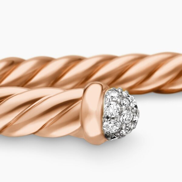 signature twisted-helix detail|David Yurman Cablespira® Flex Bracelet in 18K Rose Gold with Diamonds