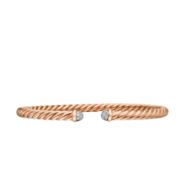 David Yurman Cablespira® Flex Bracelet in 18K Rose Gold with Diamonds