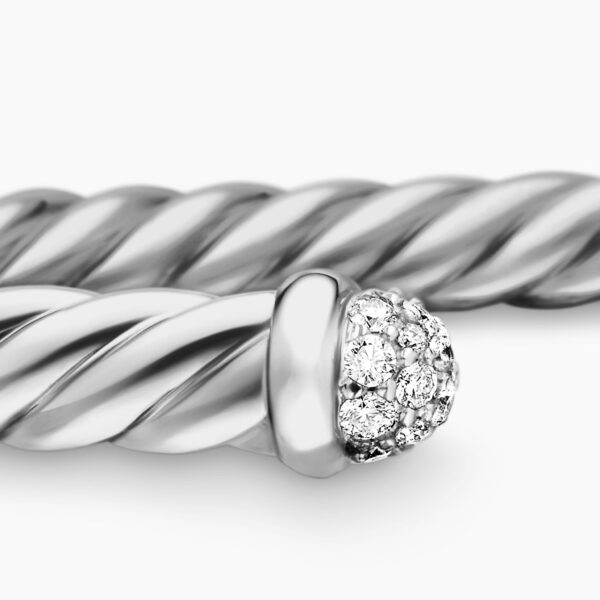 signature twisted-helix detail|David Yurman Cablespira® Flex Bracelet in 18K White Gold with Diamonds