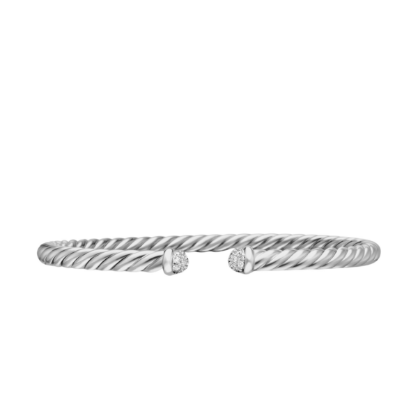 David Yurman Cablespira® Flex Bracelet in 18K White Gold with Diamonds