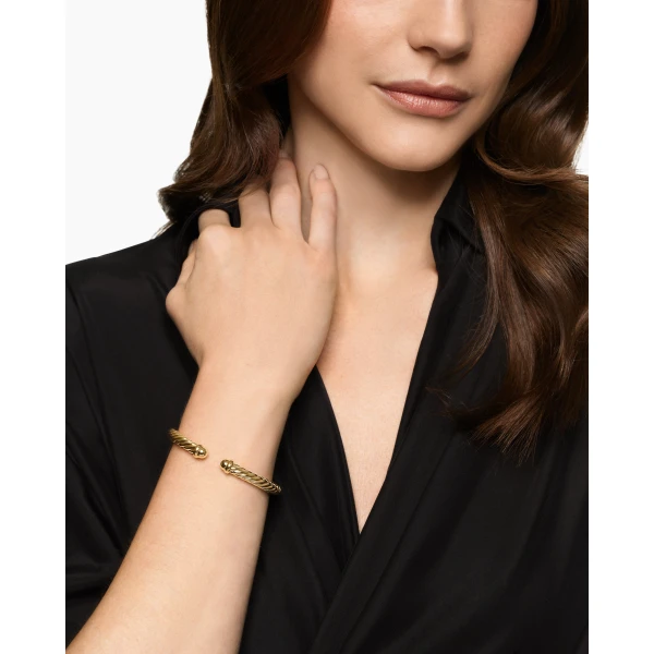 David Yurman Cablespira® Flex Bracelet in 18K Yellow Gold, 6mm, view 2