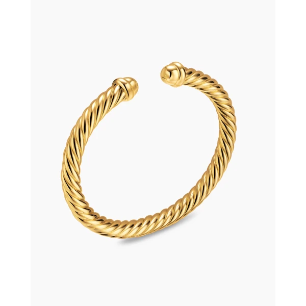 David Yurman Cablespira® Flex Bracelet in 18K Yellow Gold, 6mm, view 3