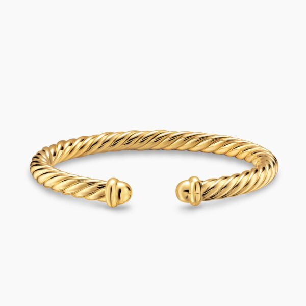 on-model styling shot|David Yurman Cablespira® Flex Bracelet in 18K Yellow Gold