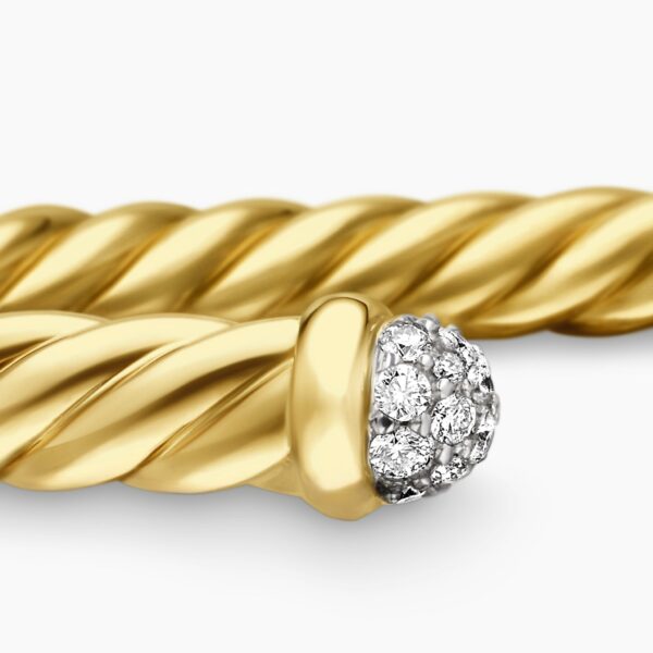 signature twisted-helix detail|David Yurman Cablespira® Flex Bracelet in 18K Yellow Gold with Diamonds