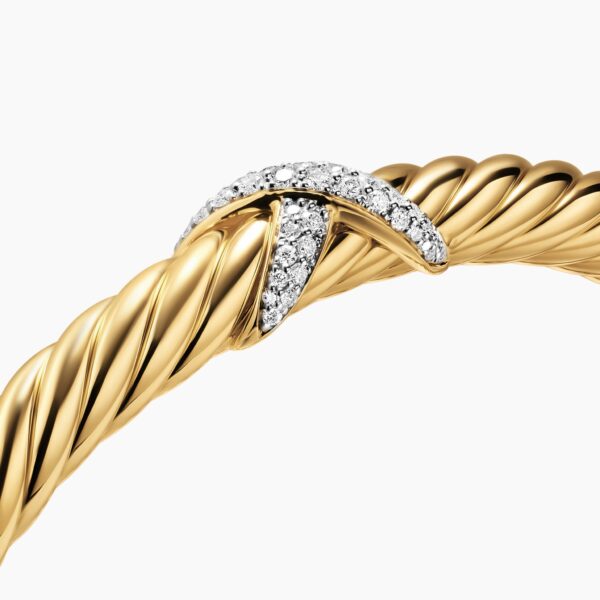 on-model styling shot|David Yurman Cablespira® Flex X Bracelet in 18K Yellow Gold with Diamonds
