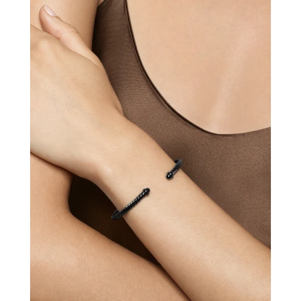 David Yurman Classic Cable Bracelet in Black Aluminum, 4mm, view 2