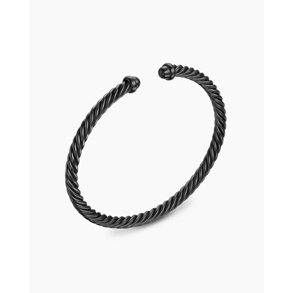 David Yurman Classic Cable Bracelet in Black Aluminum, 4mm, view 3