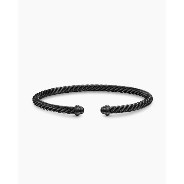 David Yurman Classic Cable Bracelet in Black Aluminum, 4mm, view 4