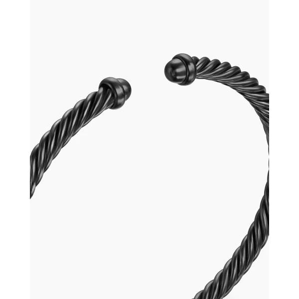 David Yurman Classic Cable Bracelet in Black Aluminum, 4mm, view 5