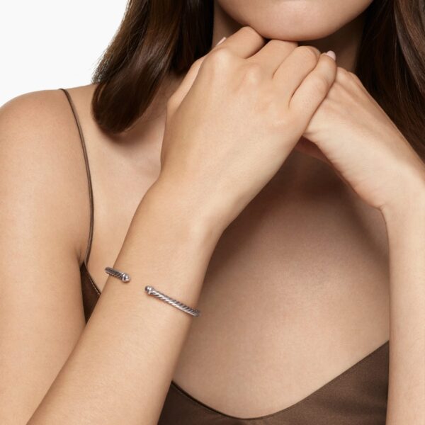 4mm in Beige – front view of authentic Cable Bracelets at Coveti|David Yurman Classic Cable Bracelet in Sand Aluminum