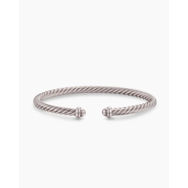 David Yurman Classic Cable Bracelet in Sand Aluminum, 4mm, view 4