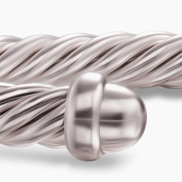 signature twisted-helix detail|David Yurman Classic Cable Bracelet in Sand Aluminum
