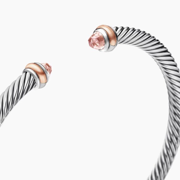 signature twisted-helix detail|David Yurman Classic Cable Bracelet in Sterling Silver with 18K Rose Gold and Morganite