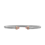 David Yurman Classic Cable Bracelet in Sterling Silver with 18K Rose Gold and Morganite