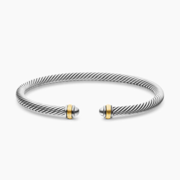 on-model styling shot|David Yurman Classic Cable Bracelet in Sterling Silver with 18K Yellow Gold
