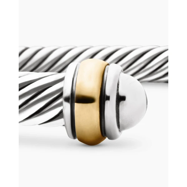 David Yurman Classic Cable Bracelet in Sterling Silver with 18K Yellow Gold, 4mm, view 6