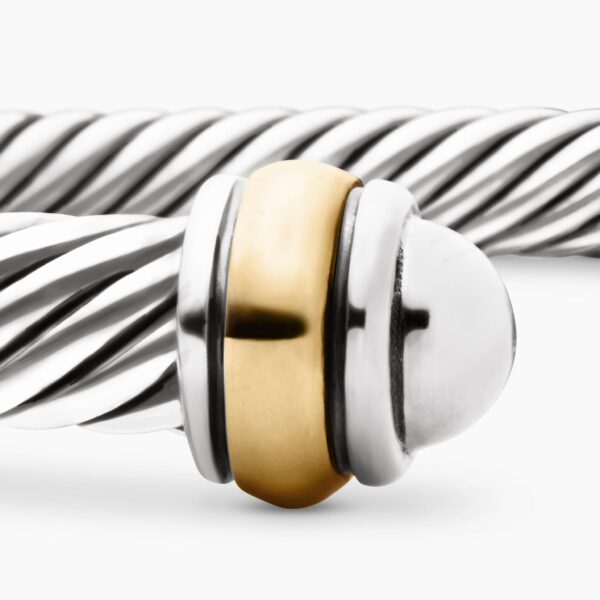 signature twisted-helix detail|David Yurman Classic Cable Bracelet in Sterling Silver with 18K Yellow Gold