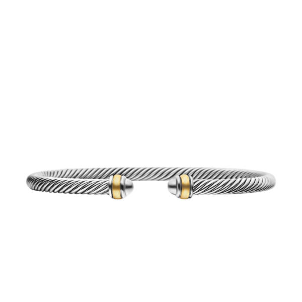 David Yurman Classic Cable Bracelet in Sterling Silver with 18K Yellow Gold