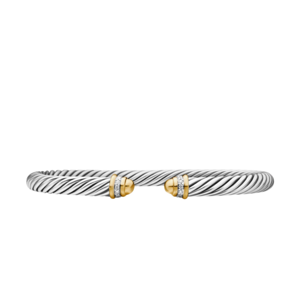David Yurman Classic Cable Bracelet in Sterling Silver with 18K Yellow Gold