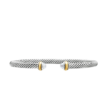 David Yurman Classic Cable Bracelet in Sterling Silver with 18K Yellow Gold and Pearls