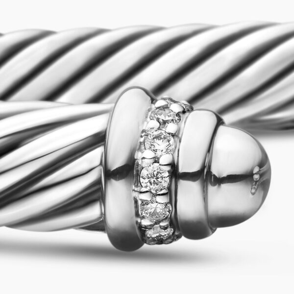 signature twisted-helix detail|David Yurman Classic Cable Bracelet in Sterling Silver with Diamonds