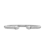 David Yurman Classic Cable Bracelet in Sterling Silver with Pavé Diamond Domes